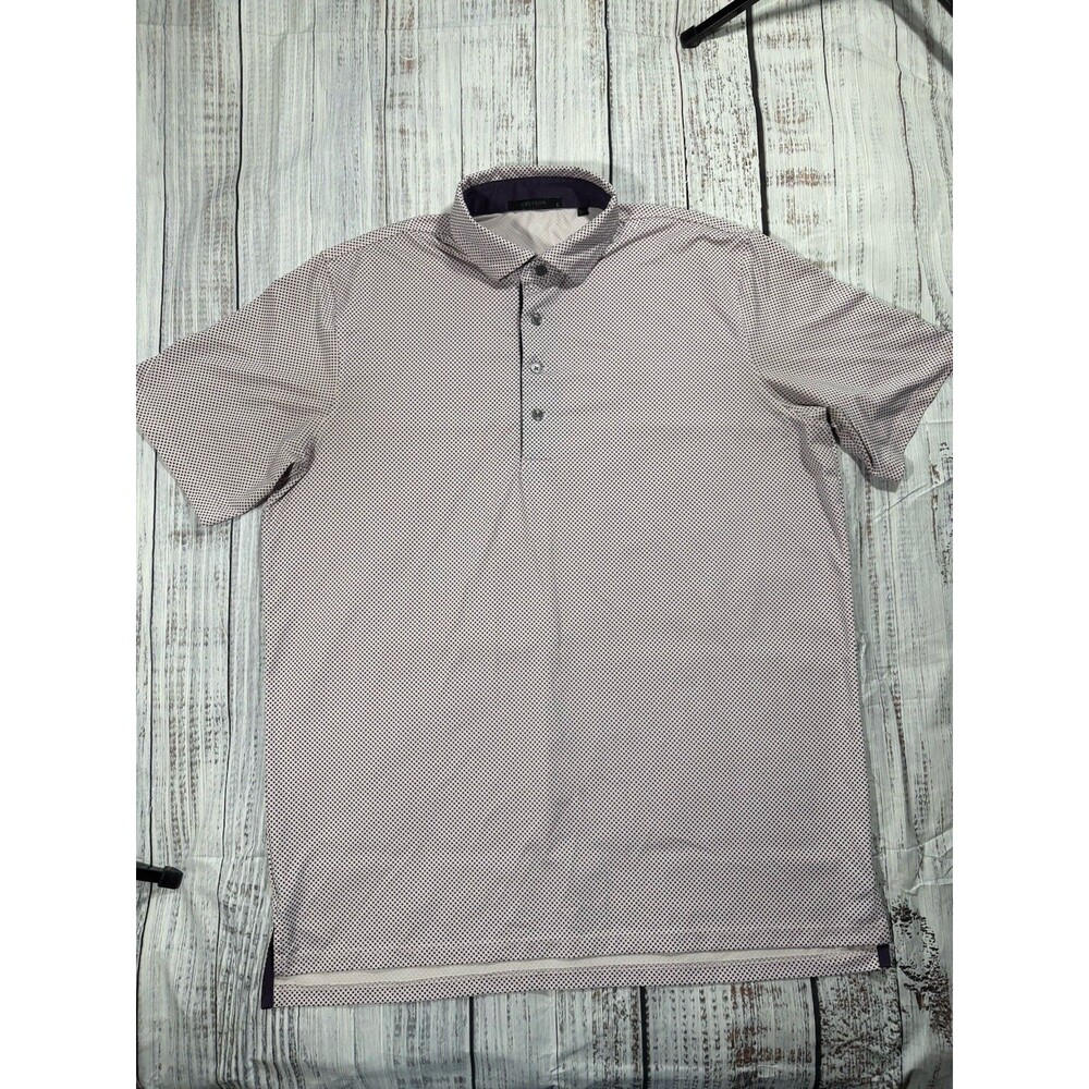 Greyson Purple AOP Abstract Golf Performance Polo Shirt Mens Large